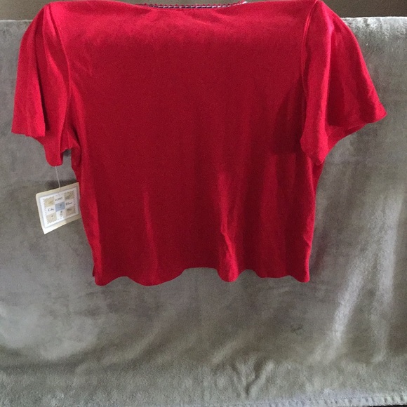 Koret City Blues Short Sleeve Red Top - Picture 3 of 4
